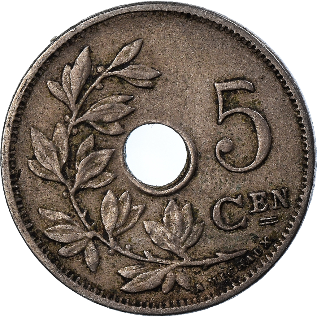 Moneda, Bélgica, 5 Centimes, 1921