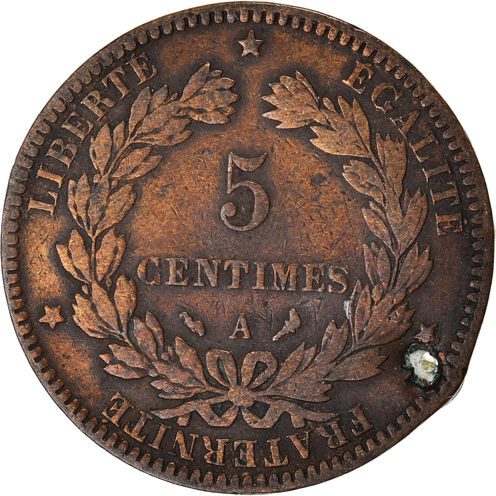 Coin, France, 5 Centimes, 1897
