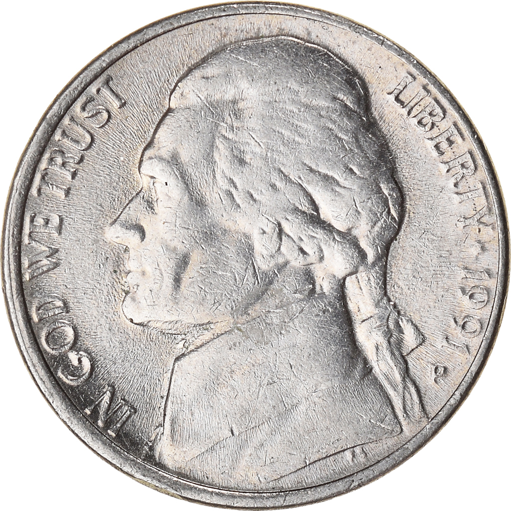 Moneda, Estados Unidos, 5 Cents, 1991