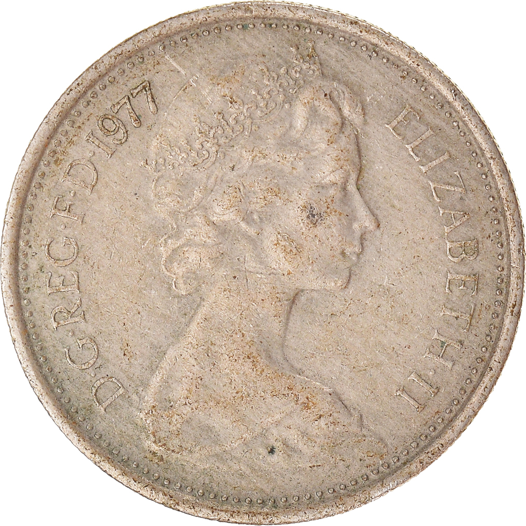 Moneda, Gran Bretaña, 5 New Pence, 1977