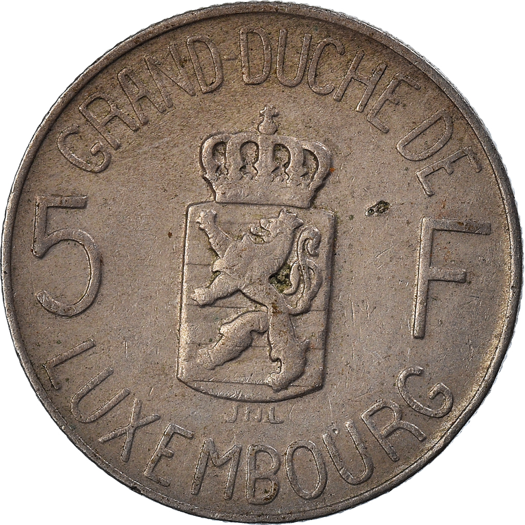 Moneda, Luxemburgo, 5 Francs, 1962
