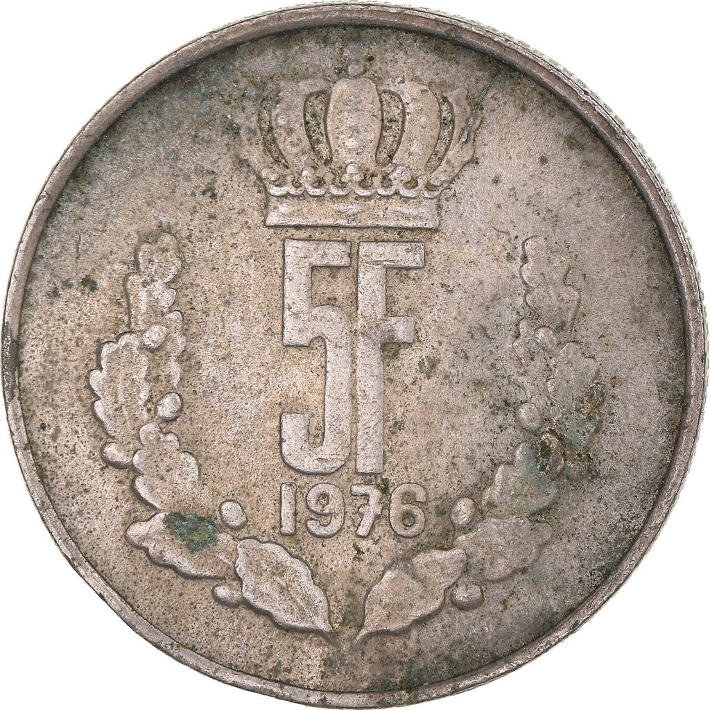 Moneda, Luxemburgo, 5 Francs, 1976
