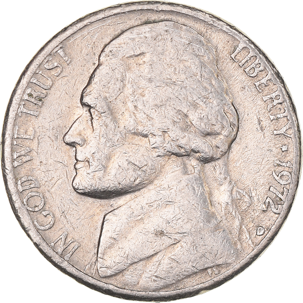 Moneda, Estados Unidos, 5 Cents, 1972