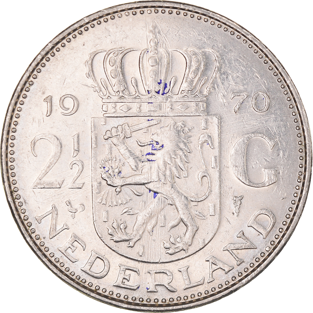 Moneda, Países Bajos, 2-1/2 Gulden, 1970