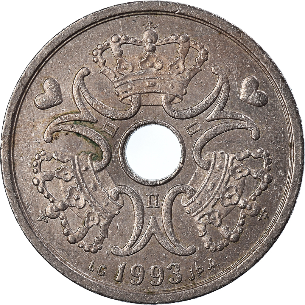 Moneda, Dinamarca, 2 Kroner, 1993