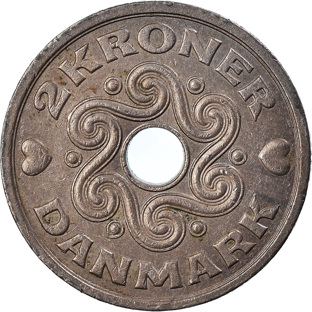 Moneda, Dinamarca, 2 Kroner, 1993