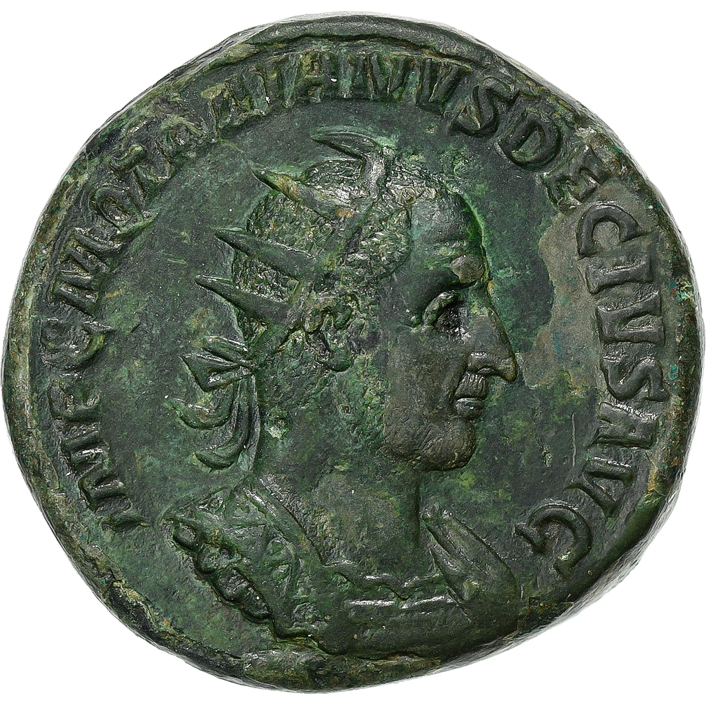 Trajan Decius, Double Sestertius, 249-251, Rome, Bronze, , RIC:115a