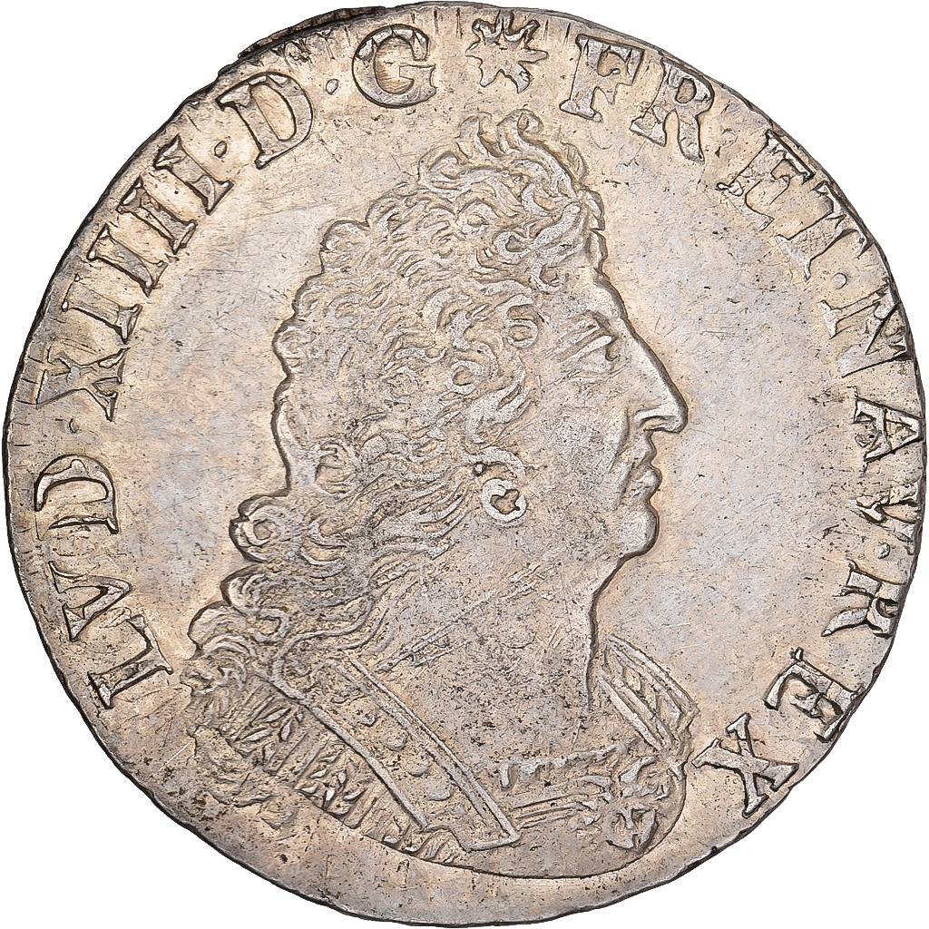 France, Louis XV, 1/4 Ecu aux palmes, 1693, Amiens, reformed, Silver, AU
