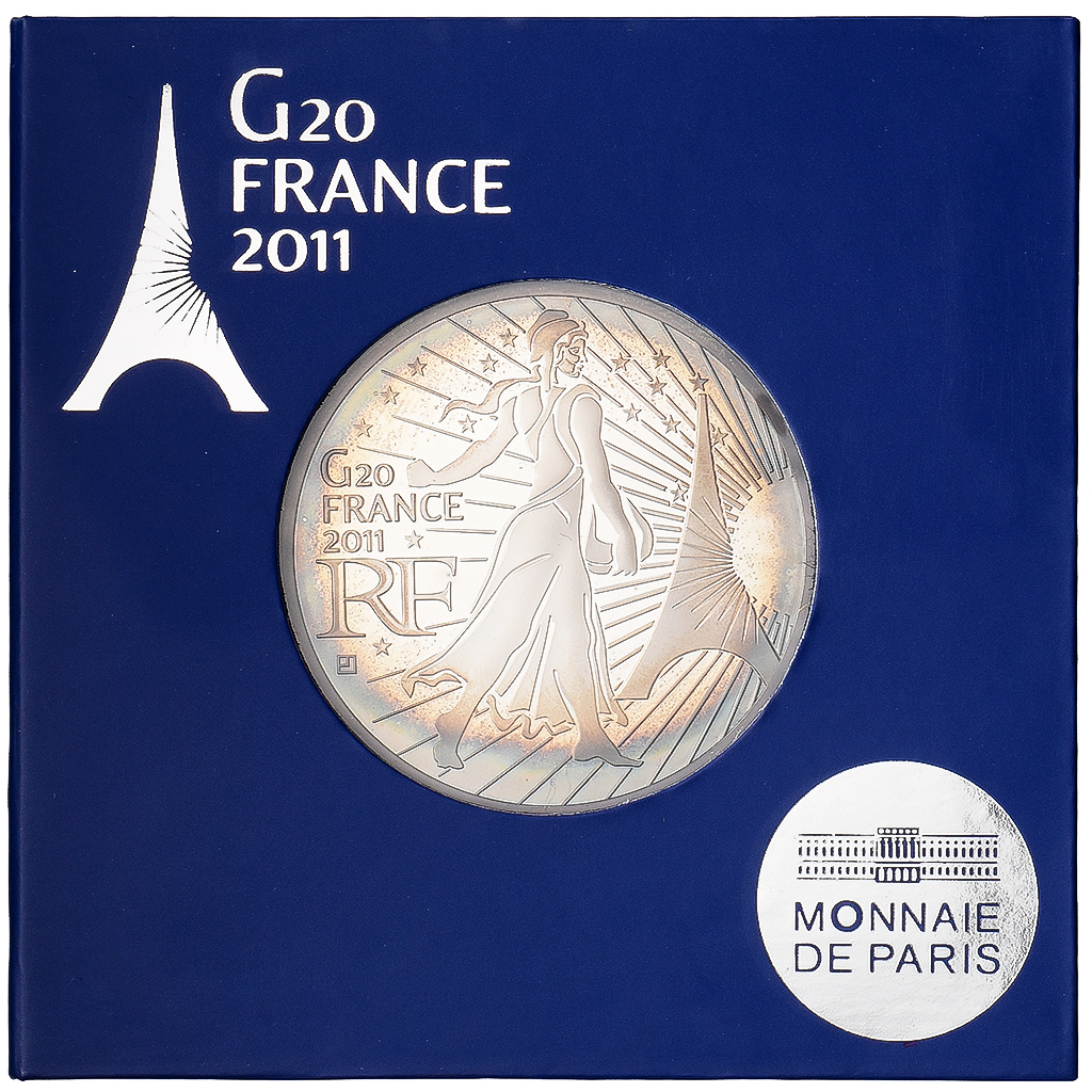 Frankreich, 50 Euro, Semeuse, G20 Summit, PP, 2011, MDP, Silber, STGL